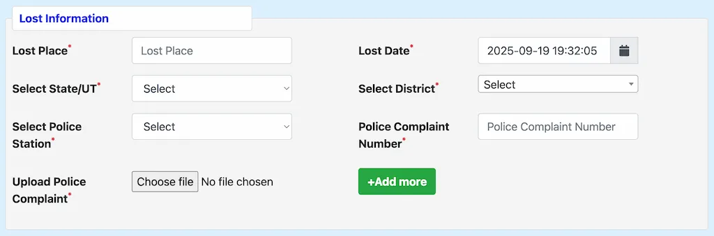 Lost Information Section